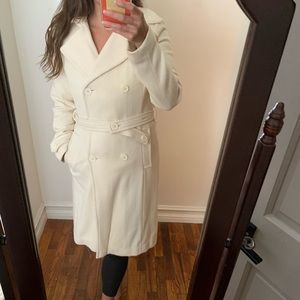 Ben Sherman Cream Dress Coat Size S